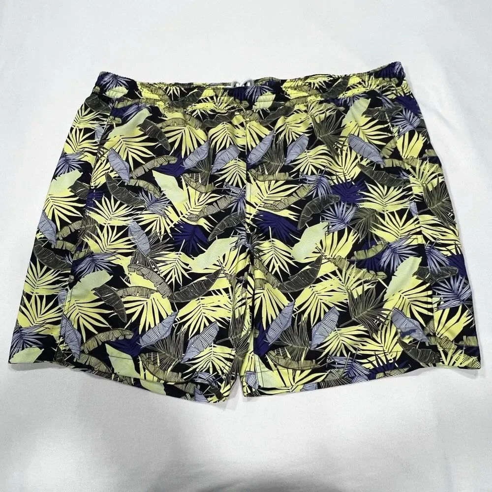 Duluth Men Swim Trunks Tropical Blue Green Beach Surf Water Shorts Lined Sz‎ 3XL
